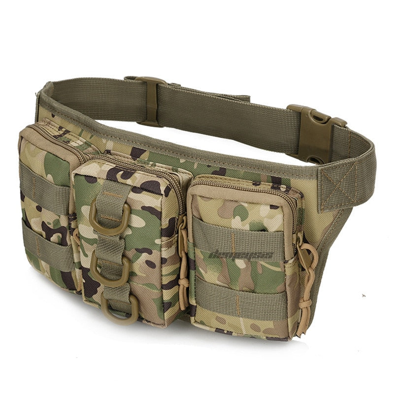 800D Waterproof Oxford Tactical Waist Bag Molle Military Airsoft Combat Bag Adjustable Outdoor Hiking Hunting Tools Waist Bags