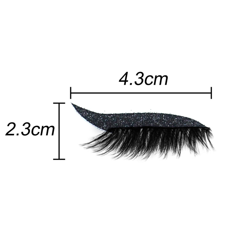 2 In 1 Eyeliner False Eyelashes Sticker Double Eyelid Line Patch Reusable Waterproof Makeup Glitter Shiny Eyeliner Stickers