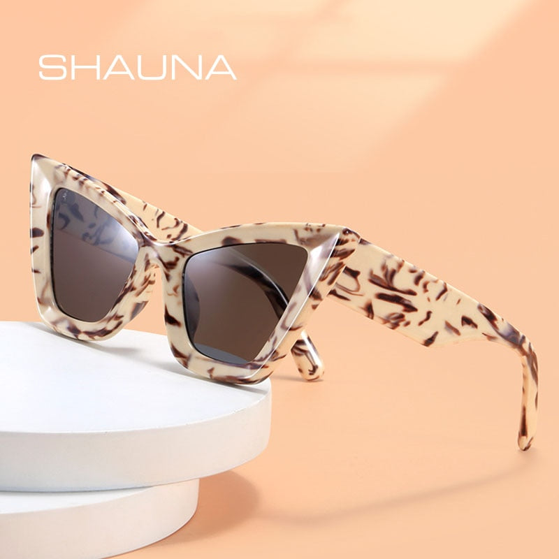 SHAUNA Oversized Cat Eye Sunglasses UV400