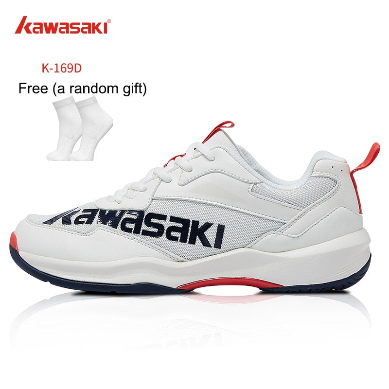 Kawasaki Professional Badminton Shoes Breathable Anti-Slippery Sport Shoes for Men Women Sneakers K-169D With Free Gift