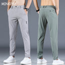 Mingyu Brand Summer Men Casual Pants Men Trousers Male Pant Slim Fit Work Elastic Waist Black Green Grey Light Trousers 28-38