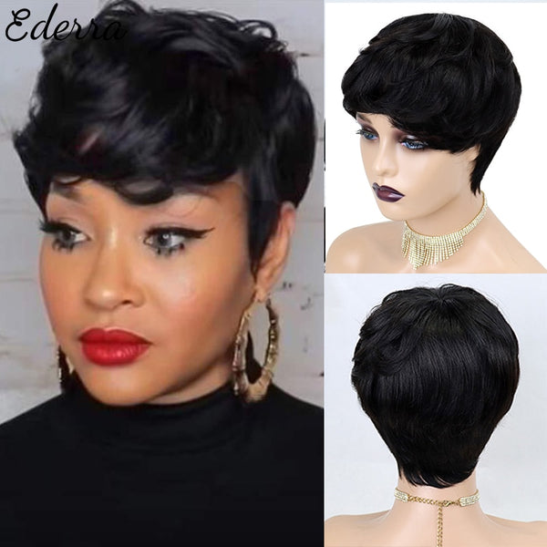 Short pixie cut shop human hair wigs