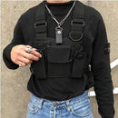 Functional Tactical Chest Bag For Men Fashion Bullet Hip Hop Vest Streetwear Bag Waist Pack Unisex Black Chest Rig Bag 899
