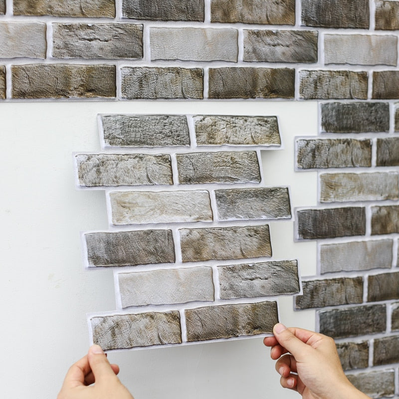 Retro 3D  self-adhesive wall stickers industrial style cultural brick wallpaper living room background wall shop renovation