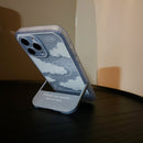 Clear sky Bracket Phone Case For iPhone 13 12 11 Pro Xs Max X Xr 7 8 Plus Se2 Se3 Soft Silicone Stand Holder Cover Funda