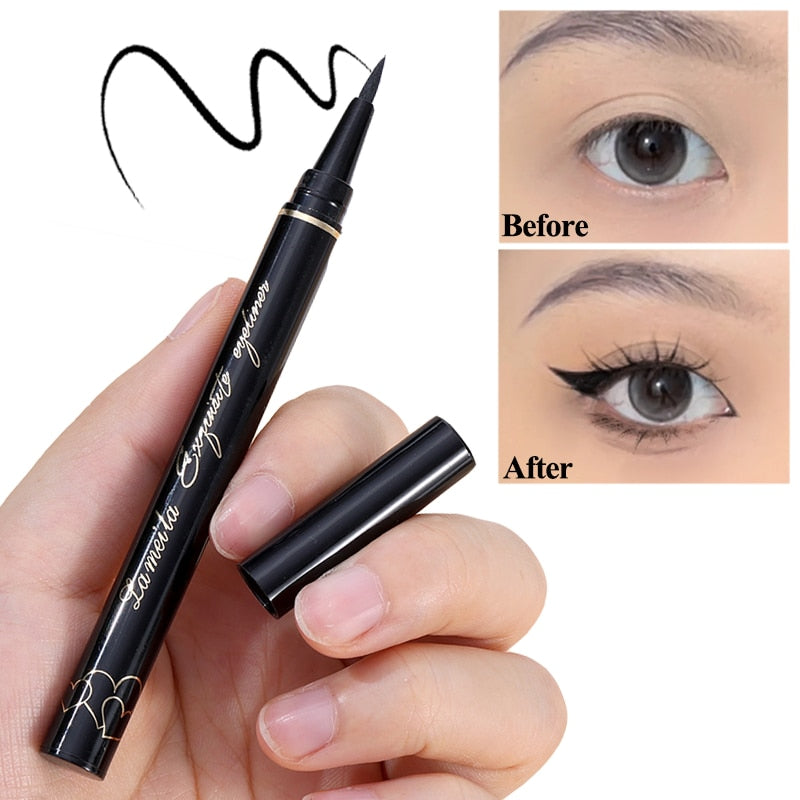 Waterproof Black Eyeliner Long Lasting Non-smudge Quickily Drying Smooth Matte Brown Liquid Eyeliner Pen Cosmetic Eyes Makeup