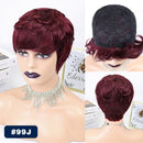 Short Pixie Cut Straight Hair Wig Peruvian Human Hair Wigs For Black Women 150% Glueless Machine Made Wig Free Shipping