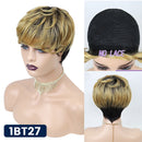 Short Pixie Cut Straight Hair Wig Peruvian Human Hair Wigs For Black Women 150% Glueless Machine Made Wig Free Shipping
