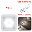 Motion Sensor LED Night Light Smart USB charging Battery Operated  WC Bedside Lamp For Room Hallway Pathway Toilet Home Lighting
