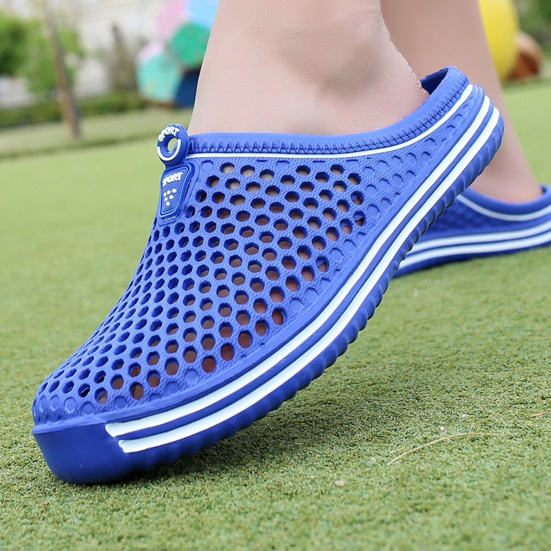 Sandals Beach Wading Shoes Lovers Breathable Men Net Surfaced Beach Shoes Lazy Bird Nest White Slippers