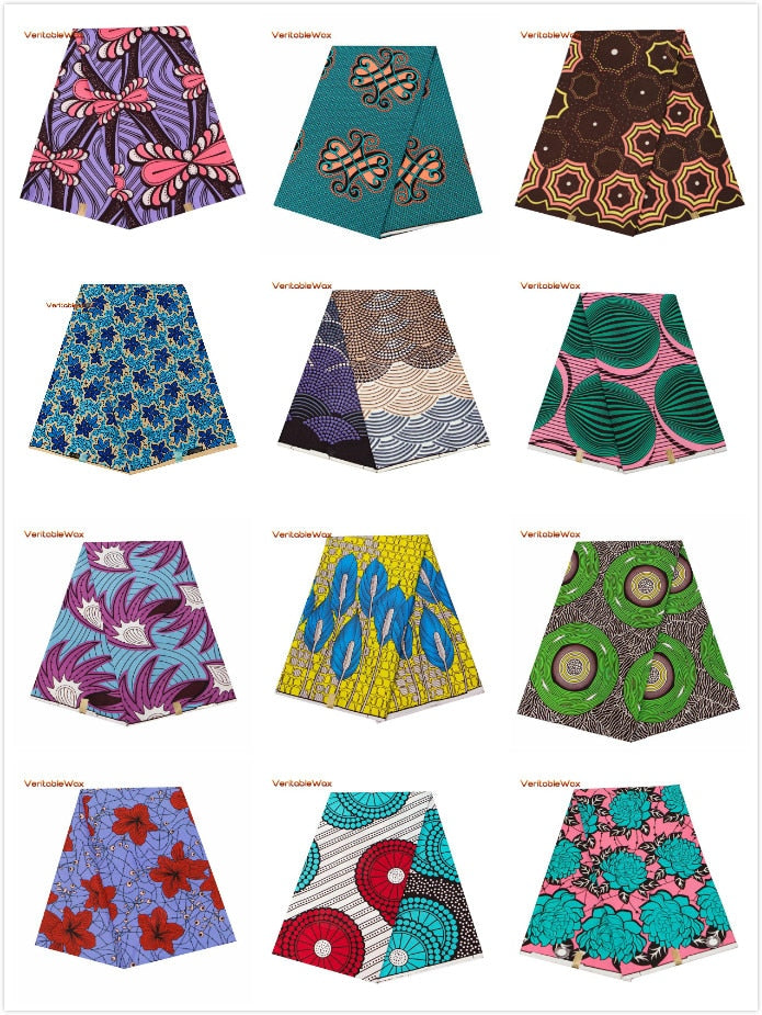 African Wax Polyester Wax Fabric High Quality Ankara Veritablewax African Wax Print Fabric A-6