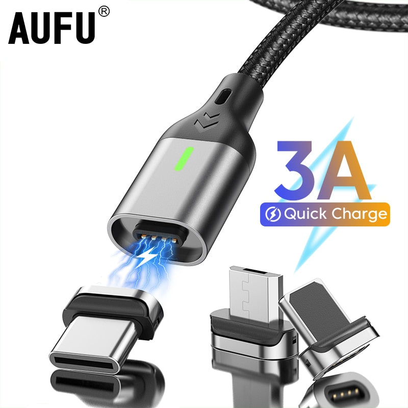 AUFU Magnetic Charge Cable Fast Charging USB Type C Cable for Samsung Xiaomi iPhone Magnet Micro USB Data Quick Charging Wire