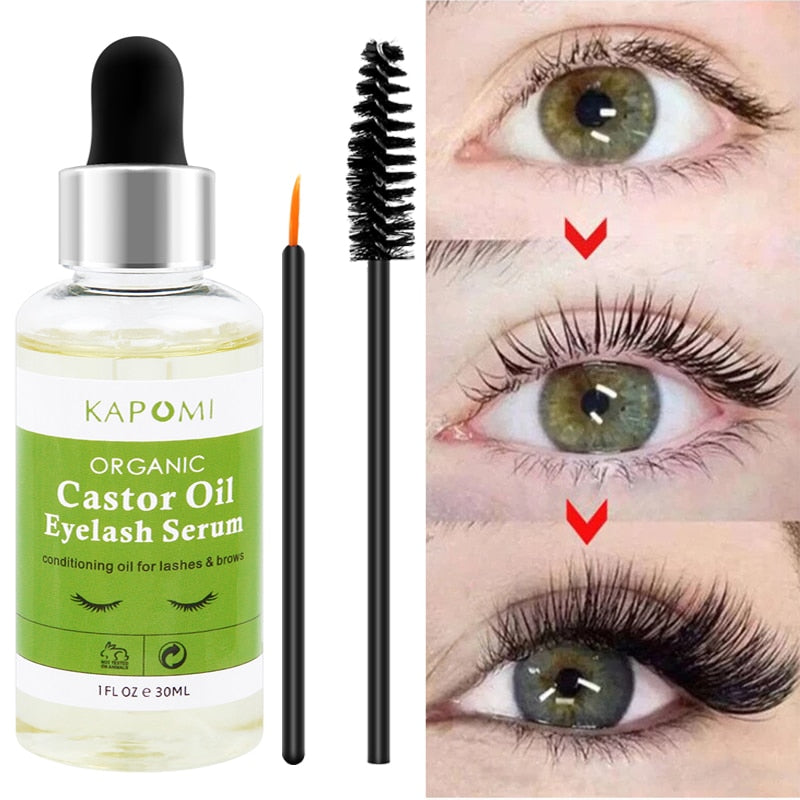 Natural Castor Oil Eyelashes Growth Essential Oil Thick Longer Nourishing Enhancer Lash Eyebrow Hair Growth Liquid Castor Oils