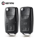 KEYYOU 2 button Folding Car Remote Key Flip Folding Key Shell Case For Volkswagen Vw Jetta Golf Passat Beetle Skoda Seat Polo B5