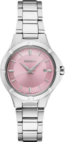 Seiko Women's Japanese Quartz Dress Watch with Stainless Steel Strap, Silver, 5 (Model: SUR413)