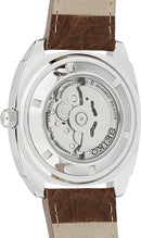 Seiko Men's SNKN37 Stainless Steel Automatic Self-Wind Watch with Brown Leather Band