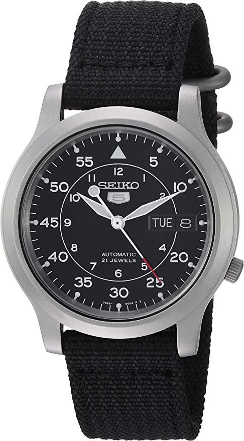 SEIKO Men's SNK809 SEIKO 5 Automatic Stainless Steel Watch with Black Canvas Strap