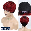 Short Pixie Cut Straight Hair Wig Peruvian Human Hair Wigs For Black Women 150% Glueless Machine Made Wig Free Shipping