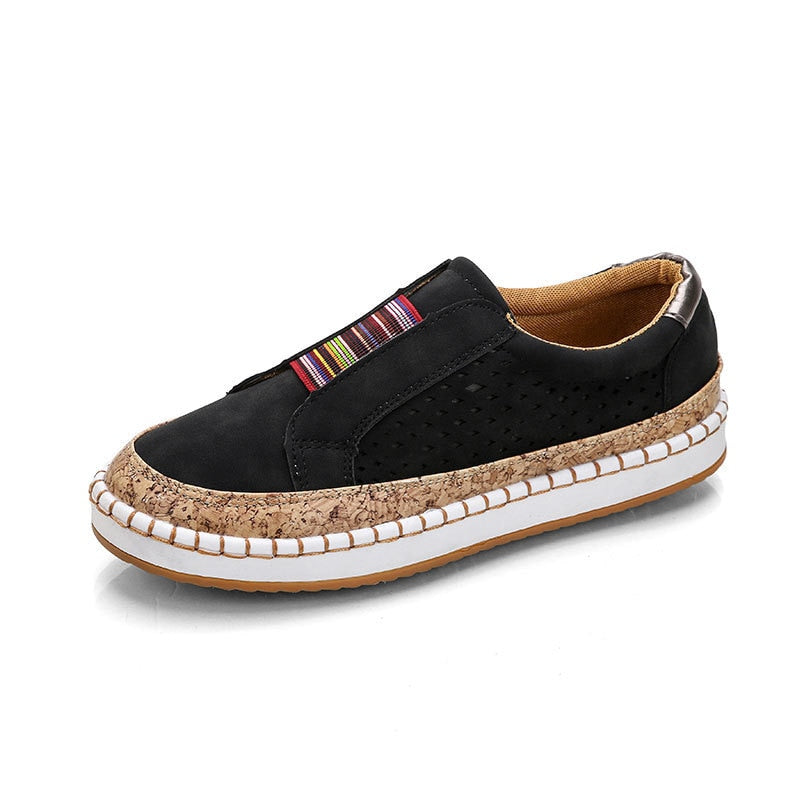 Hollow out round store toe casual sneakers