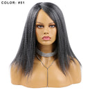 14 Inch Synthetic Yaki Hair Wig Natural Soft Afro Kinky Straight Hair Wigs For African Women Wigs Daily Use