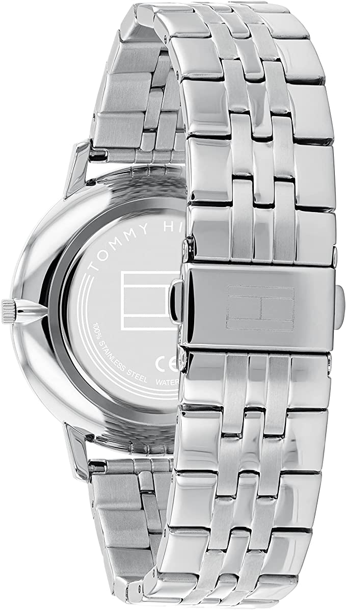 Tommy Hilfiger Men's Quartz Watch with Stainless Steel Strap, Silver
