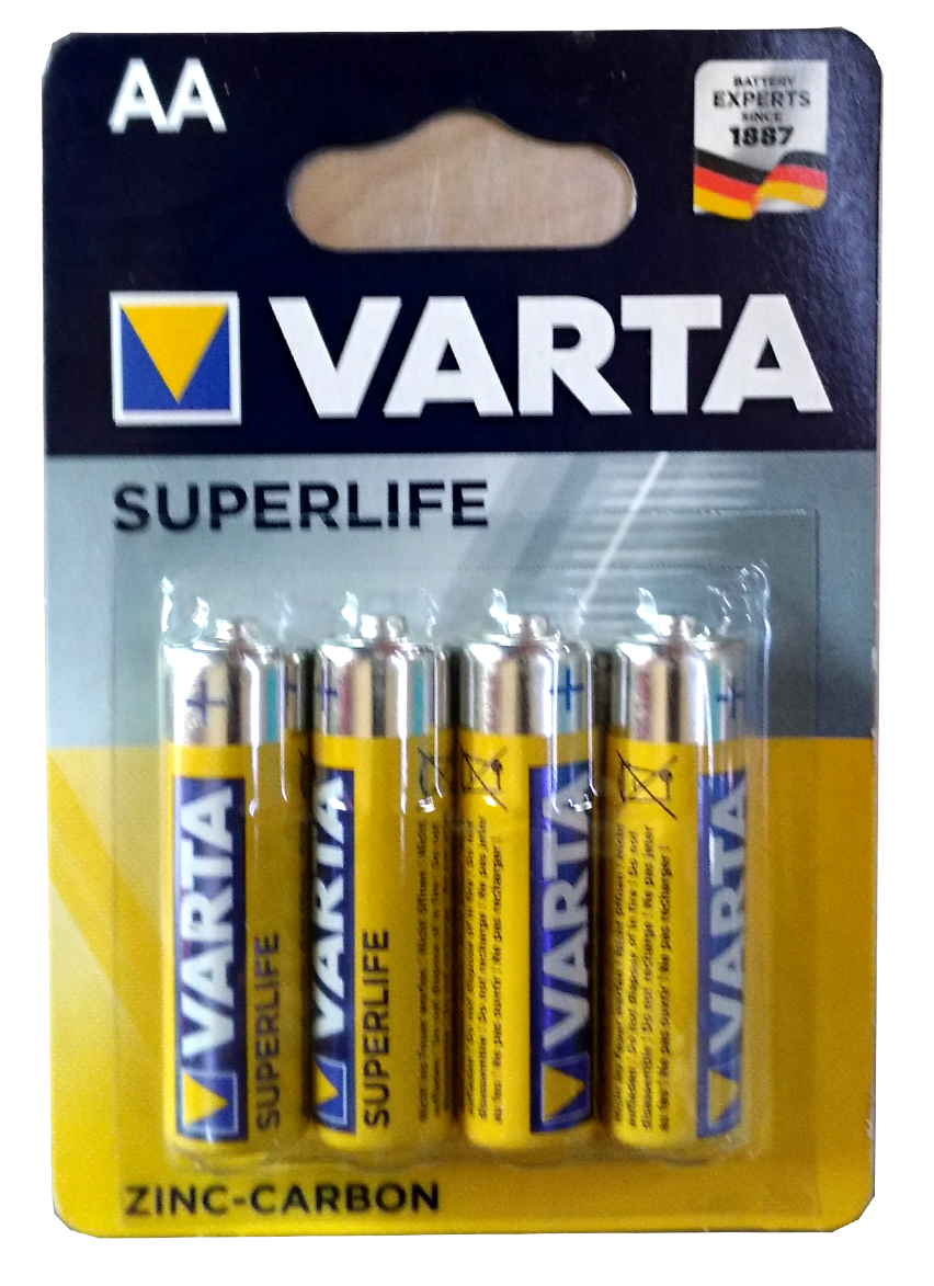 Baltrade.eu - B2B shop - 4 x Zinc-Carbon Varta R6 AA Superlife / Super  Heavy Duty (foil)